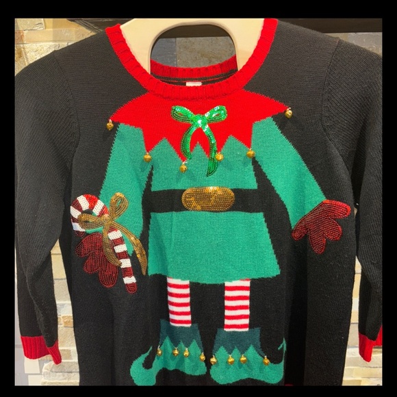 HOLIDAY TIME SIZE  3X  LADIES SWEATER   You Are The Elf With JINGLE Bells - Picture 3 of 11